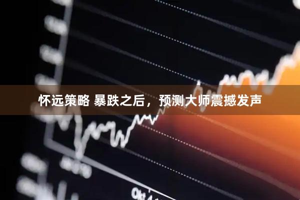 怀远策略 暴跌之后，预测大师震撼发声